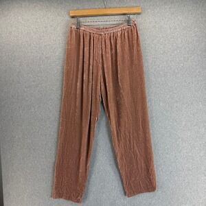 Giada Forte Italy Pink Velour Silk‎ Lounge Pants Elastic Waist Womens Size 1